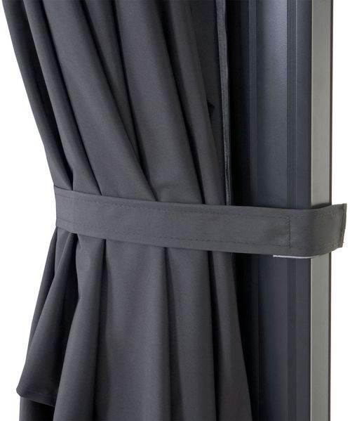 Mendler 'HWC-A96' Gastronomie-Ampelschirm mit Flap, Polyester, Anthrazit, 3x4 m, Alu / Stahl, mit Ständer, Drehbar Bild 6