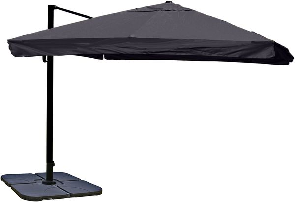 Mendler 'HWC-A96' Gastronomie-Ampelschirm mit Flap, Polyester, Anthrazit, 3x4 m, Alu / Stahl, mit Ständer, Drehbar Bild 9
