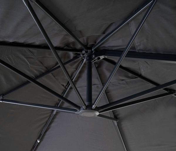 Mendler 'HWC-A96' Gastronomie-Ampelschirm mit Flap, Polyester, Anthrazit, 3x4 m, Alu / Stahl, mit Ständer, Drehbar Bild 5