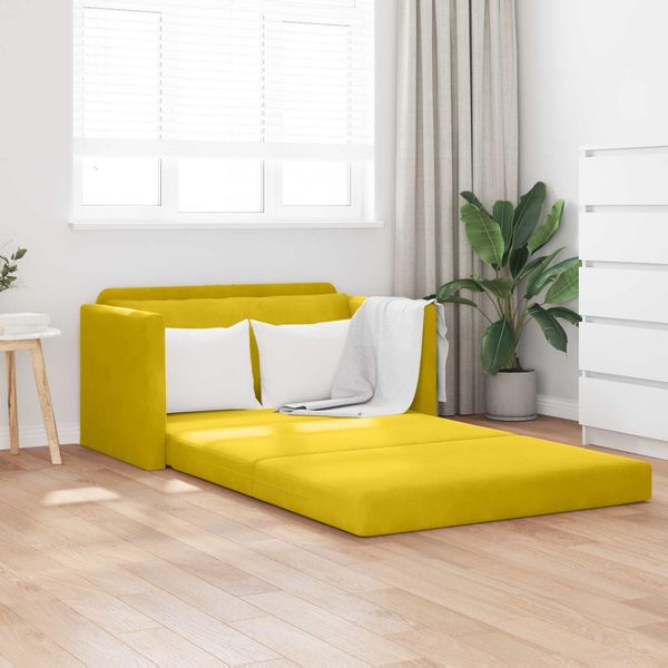 vidaXL Schlafsofa Sonnenblumen Gelb 124 x 71 x 78 cm Samt 4106707
