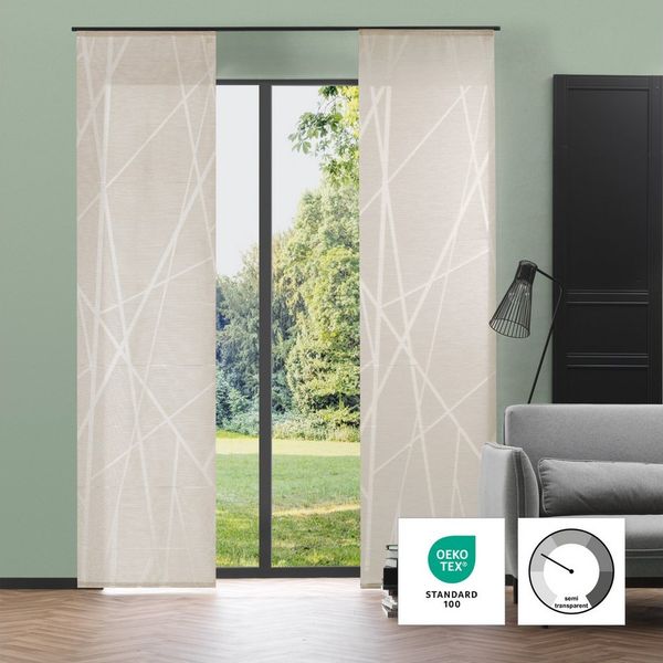 Neutex for you! Schiebegardine BEAM (1 St), Paneelwagen, halbtransparent, Abstraktes Muster