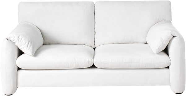 Sofa 2-Sitzer GETA Stoff Cremeweiß