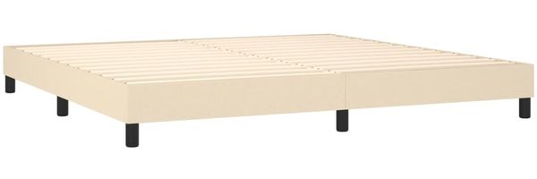 vidaXL Polsterbett, Stoff, 25,0 cm, Creme, 200x200 cm, mit Lattenrost, Schwarz Bild 4