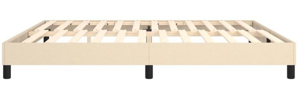 vidaXL Polsterbett, Stoff, 25,0 cm, Creme, 200x200 cm, mit Lattenrost, Schwarz Bild 6