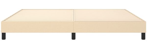vidaXL Polsterbett, Stoff, 25,0 cm, Creme, 200x200 cm, mit Lattenrost, Schwarz Bild 5