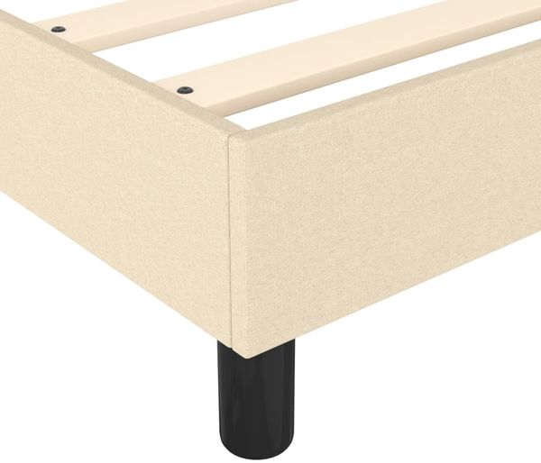 vidaXL Polsterbett, Stoff, 25,0 cm, Creme, 200x200 cm, mit Lattenrost, Schwarz Bild 7