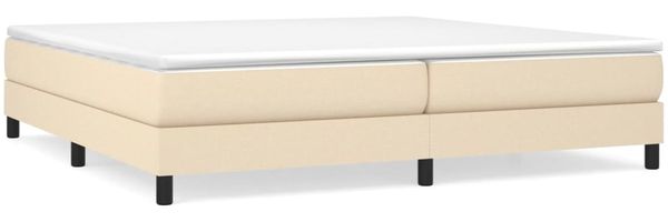 vidaXL Polsterbett, Stoff, 25,0 cm, Creme, 200x200 cm, mit Lattenrost, Schwarz Bild 2