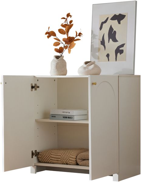 MODFU Sideboard mit viel Stauraum (Kommode, Schrank, Standschrank, 1 St, Highboard mit 2 Türen), mit Bogenmuster, goldenen Griffen, 80*40*80 cm Bild 10