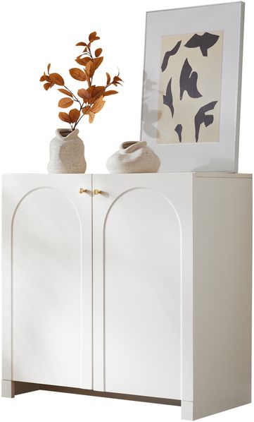 MODFU Sideboard mit viel Stauraum (Kommode, Schrank, Standschrank, 1 St, Highboard mit 2 Türen), mit Bogenmuster, goldenen Griffen, 80*40*80 cm Bild 9
