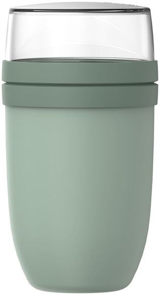 Mepal - Müslibecher xl Ellipse - Müslibecher To Go - Joghurtbecher To Go - Unterteilung für Joghurt & Müsli - Geeignet für Gefrierschrank, Mikrowelle & Spülmaschine - 750 + 300 ml - Nordic sage