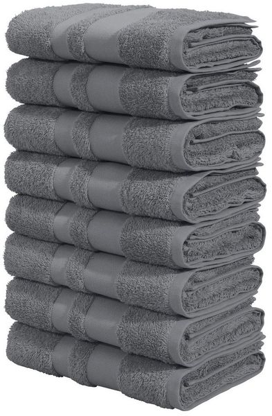 OTTO home Handtücher Vanessa, 8 Handtücher, 50x100cm, in Standard- und Premium-Qualität, Walkfrottee (Set, 8-St), Handtücher mit Bordüre, 100% Baumwolle, einfarbig, weich