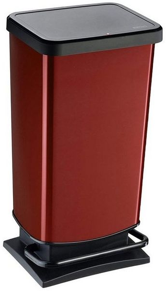 Rotho 'Paso' Treteimer, Kunststoff, 40 Liter, Metallic Rot