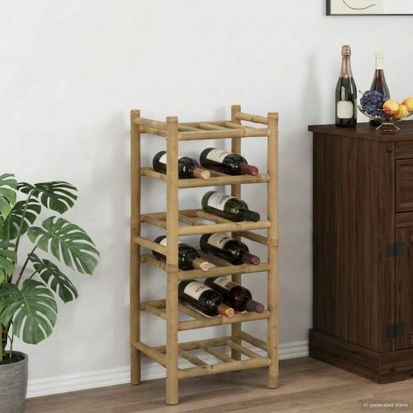 vidaXL Weinregal Natur 32,5 x 29,5 x 72 cm Bambus 42028071