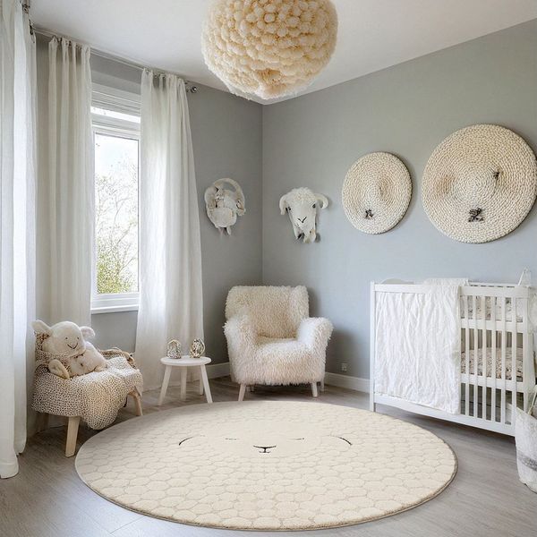 merinos Teppich Eclipse kids, rund, Höhe: 14 mm, Teppich für Kinderzimmer, Kinderteppich, Spielteppich, Pflegeleicht