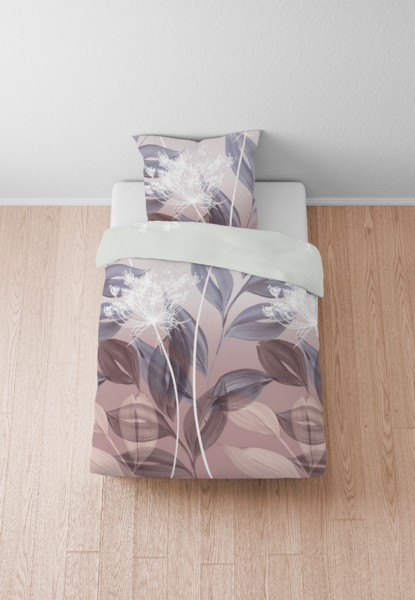 biberna Feinbiber Bettwäsche 0004100 BLÄTTERRANKE, macchiato, 1x 155x220 cm + 1x 80x80 cm Bild 4