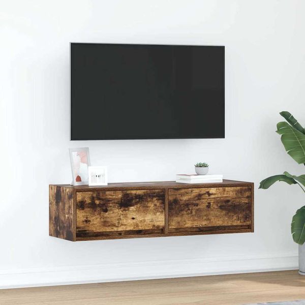 TV-Schrank, TV-Lowboard Räuchereiche 100x31x25,5 cm Holzwerkstoff