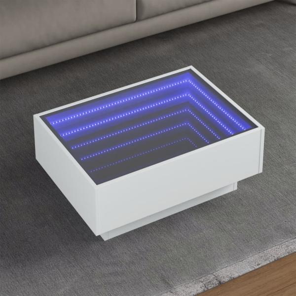 vidaXL LED-Couchtisch Weiß 70x50x30 cm Holzwerkstoff 847511