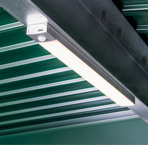 Hörmann Ecostar LED-Magnetlampe mit Bewegungssensor für EcoStar Gerätehäuser, silber