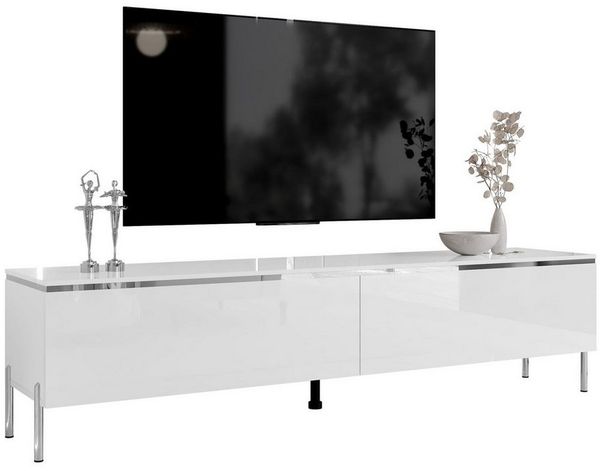Lookway TV-Schrank AURORA SILVER auf Beinen und LED Beluchtung Breite: 180 cm
