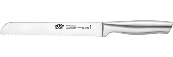 BSF Brotmesser BSF Chicago Brotmesser, rotKüchenmesser20 cm Edelstahl farbe Silber