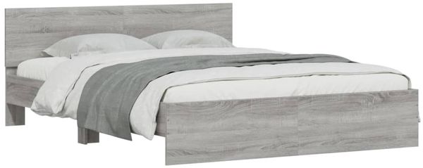vidaXL Bettgestell mit Kopfteil Grau Sonoma 150x200 cm 3207481 Bild 3