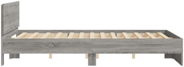vidaXL Bettgestell mit Kopfteil Grau Sonoma 150x200 cm 3207481 Bild 6