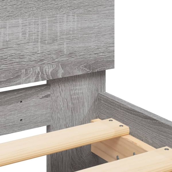 vidaXL Bettgestell mit Kopfteil Grau Sonoma 150x200 cm 3207481 Bild 8