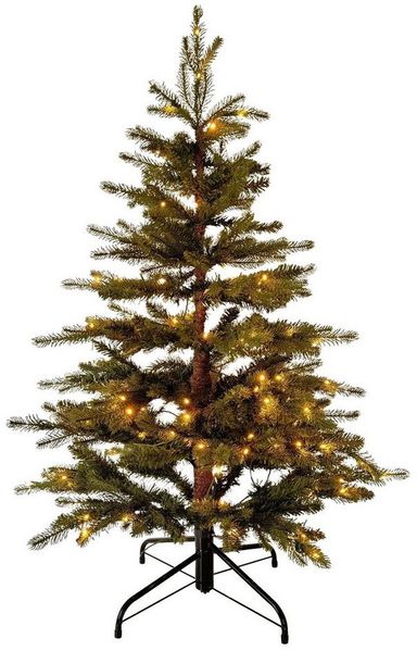Online-Fuchs Künstlicher Weihnachtsbaum mit Beleuchtung für außen, Outdoor geeignet - Weihnachtsdeko, Spritzguss Nadeln, 120, 150, 180 und 210 cm, 9 verschiedene Leuchtfunktion - Warmweiß oder Farbwechsel