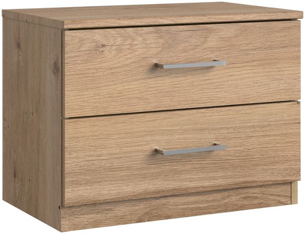 Nachtschrank >Anna< in PLANKENEICHE NACHBILDUNG - 52x40x38cm (BxHxT)