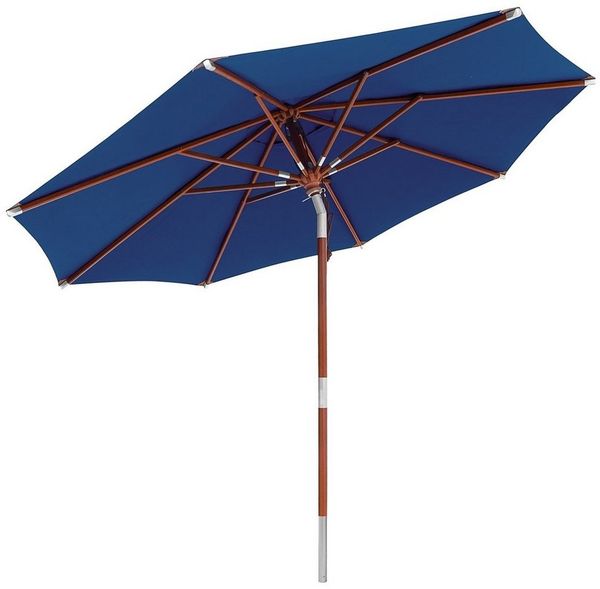 anndora-sonnenschirm Sonnenschirm 3m rund Knickbar Dreh-Kipp-Mechanismus, navy blau, Seilzugmechanik