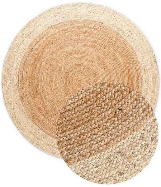 HANSE Home Teppich Jutta Juteteppich, rund, Höhe: 9 mm, 100% Jutefaser, Natur, Wohnzimmer, Esszimmer, Flur, Boho, Skandi