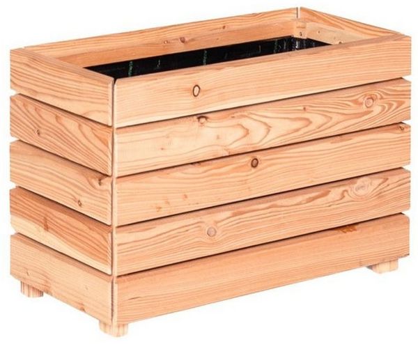 Mega-Holz Pflanzkübel Modulo aus Lärchenholz - Naturbelassener Blumenkasten für den Garten (DIY-Set), 60 x 30 x 39 cm, 70 L Fassungsvermögen