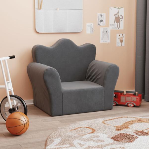 vidaXL Kindersofa Anthrazit Weich Plüsch 357042