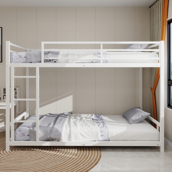 Etagenbett, Zwei Einzelbetten, Schweres stabiles Metallbett, Sicherheitsgeländer, Kein Boxspring erforderlich, Metall