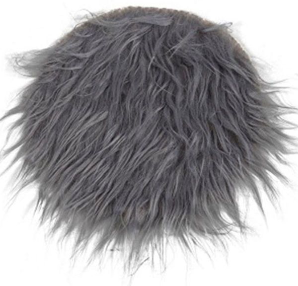Kunstfell Unterleger Bettvorleger 30cm rund Teppich Matte Zuschnitt Farbwahl silber