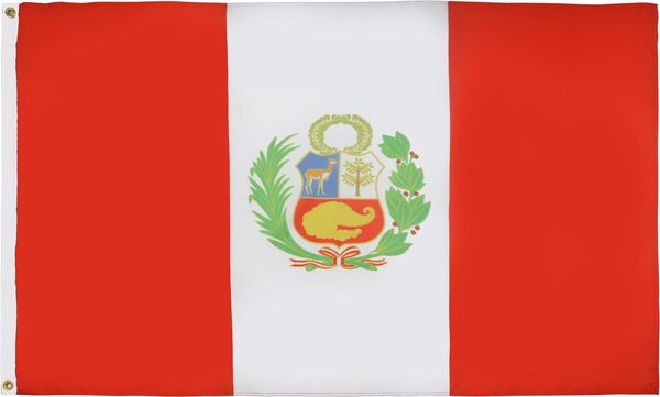 AZ FLAG - Flagge Peru - 90x60 cm - Peruanische Fahne 100% Polyester mit Messing-Ösen - 50g