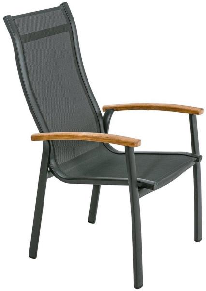 Dehner Gartenstuhl Stapelstuhl Chicago Wood, 108.5 x 66 x 75 cm, eleganter Stapelstuhl aus FSC®-zertifiziertem Holz