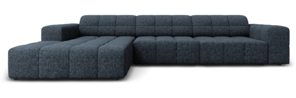 Micadoni Ecksofa Jennifer 4-Sitzer Links Chenille Königsblau