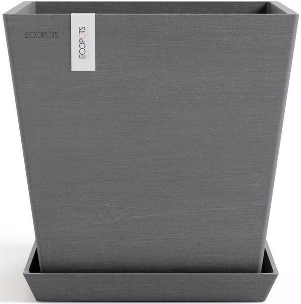 Ecopots Pflanztopf Rotterdam 25 x 25 x 24,5 cm grau