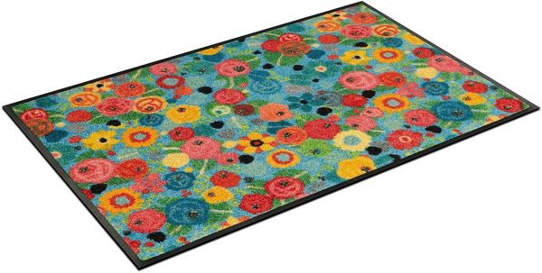 wash+dry by Kleen-Tex Fußmatte Flower Power, rechteckig, Höhe: 7 mm