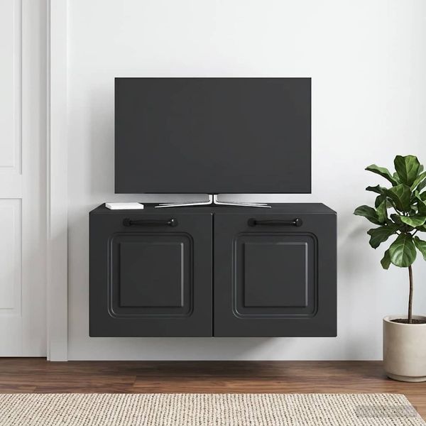 vidaXL Wandmontierter TV-Schrank Schwarz 59,5 x 41 x 30 cm 899356