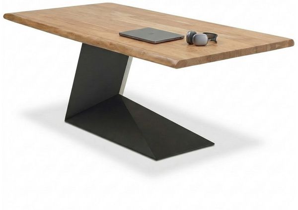 Liadomo Esstisch Garda, Baumkantentisch, Massivholztisch, hochwertiges Akazienholz, Breite 200 oder 240 cm, naturfarben, Metallgestell pulverbeschichtet