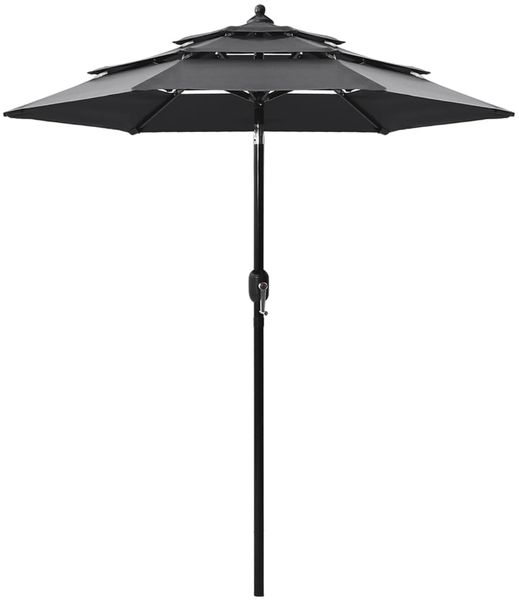 vidaXL Sonnenschirm mit Aluminium-Mast 3-lagig Anthrazit 2 m 313854