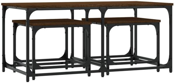 vidaXL Satztische 3 Stk. Braun Eichen-Optik Holzwerkstoff 835393 Bild 6