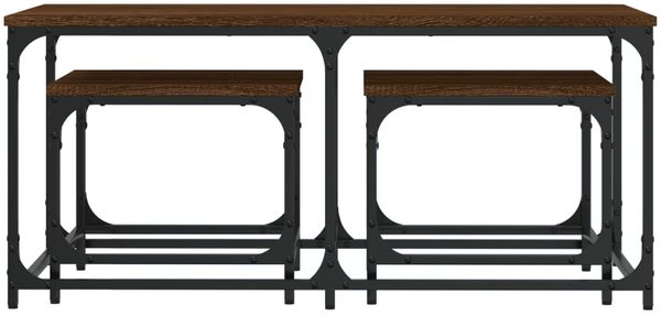 vidaXL Satztische 3 Stk. Braun Eichen-Optik Holzwerkstoff 835393 Bild 4