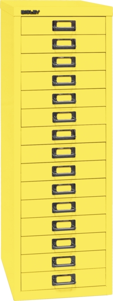 Bisley MultiDrawer™, 39er Serie, DIN A4, 15 Schubladen, Farbe zinkgelb