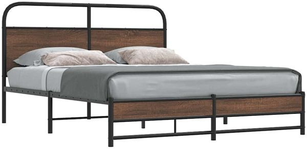 vidaXL Bettgestell ohne Matratze 150x200 cm Braun Eichen-Optik 4100484