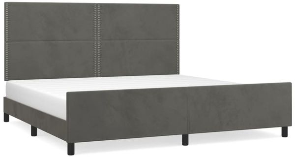 Doppelbett, Bettgestell Modernen ohne Matratze Dunkelgrau 200x200 cm Samt d2314e
