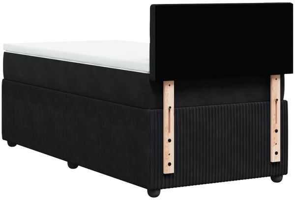 vidaXL Boxspringbett mit Matratze Schwarz 100x200 cm Samt 3287676 Bild 10