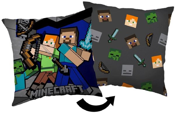 Minecraft Kopfkissen (1 Stück) Premium Dekokissen mit beidseitigem Digitaldruck